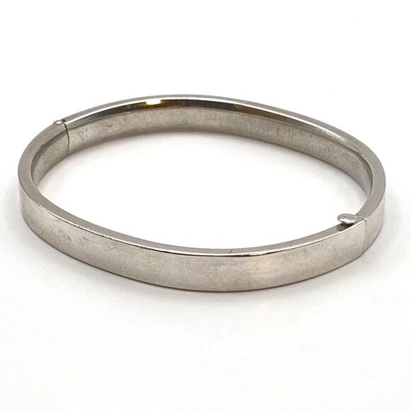 Vintage CARL ART Sterling Silver Etched Engraved Leaves Bangle Bracelet 7" - Picture 3 of 10